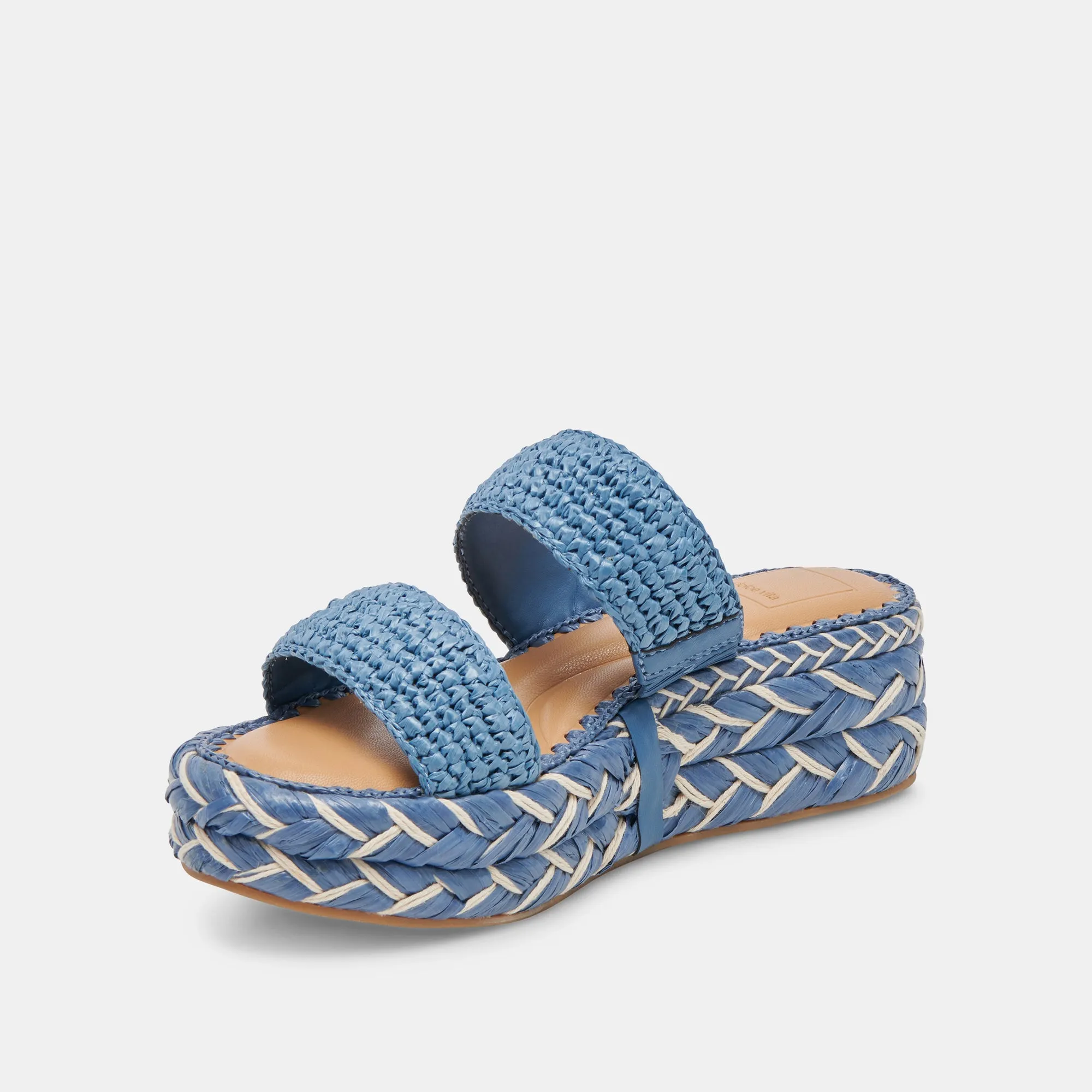 CORLA SANDALS BLUE RAFFIA Quality Design