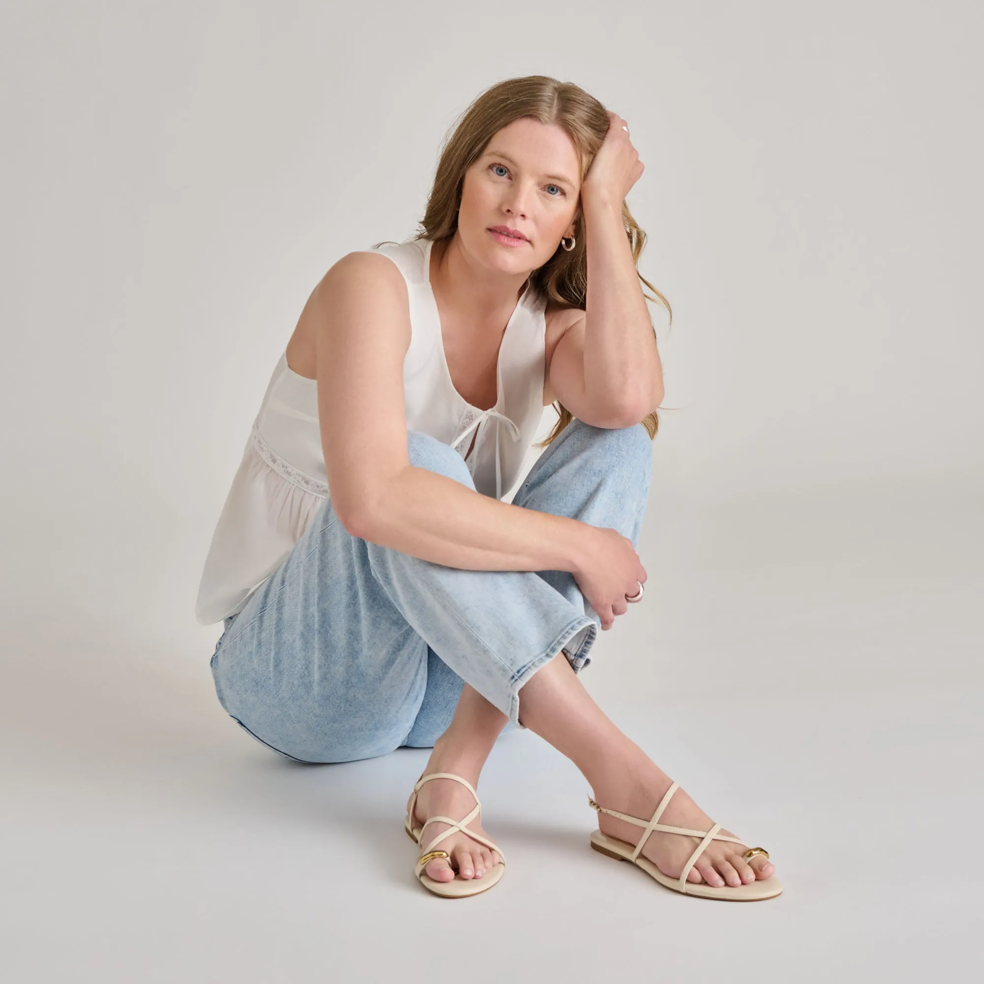 Soft Lining KESHA SANDALS BONE LEATHER