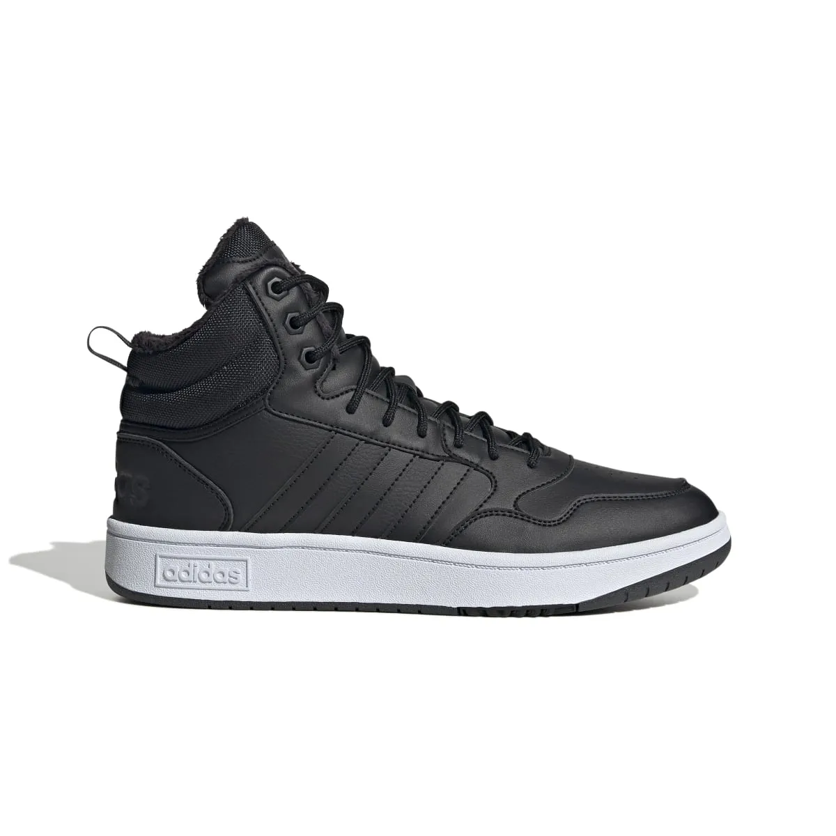 ADIDAS GZ6679 HOOPS MID 3.0 WINTERIZED MN'S (Medium) Black/Black/White Synthetic Leather Basketball Shoes Quick Speed Flex Cushioning