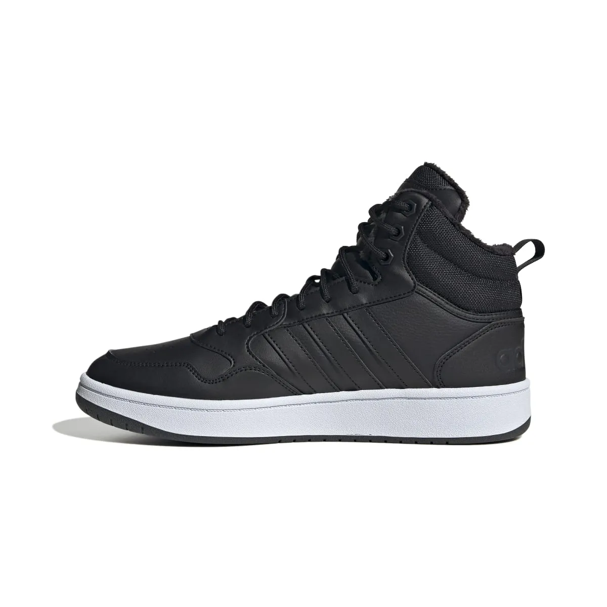 Stability Boost ADIDAS GZ6679 HOOPS MID 3.0 WINTERIZED MN'S (Medium) Black/Black/White Synthetic Leather Basketball Shoes