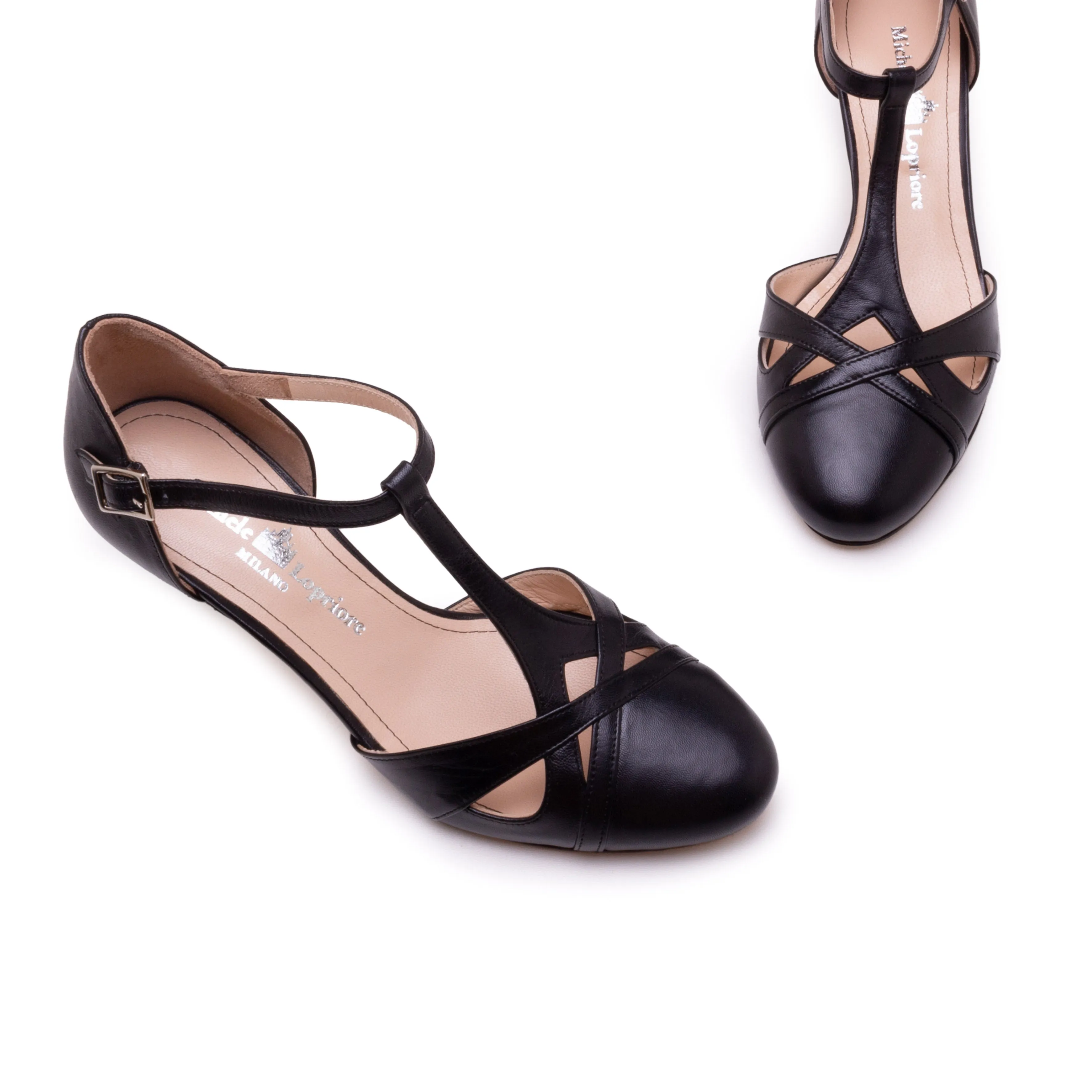 Wide Heel Pumps Pink Stiletto Heels ARIANNA T-LACE KITTEN HEEL