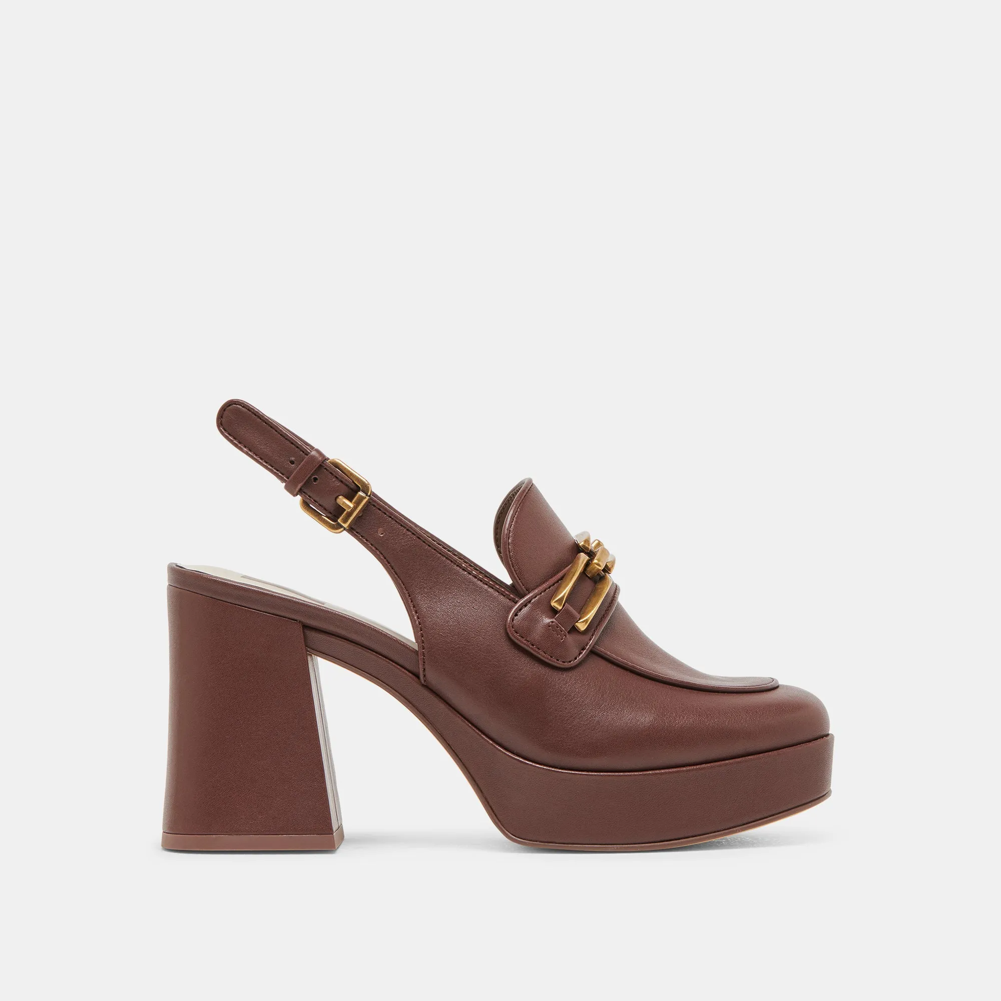 SIRUS HEELS CHOCOLATE LEATHER Fashion Heels for Party
