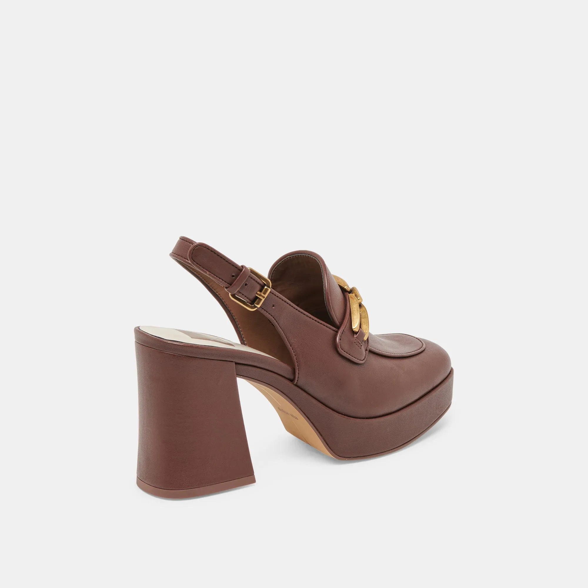 SIRUS HEELS CHOCOLATE LEATHER Flexible Construction Durable Upper