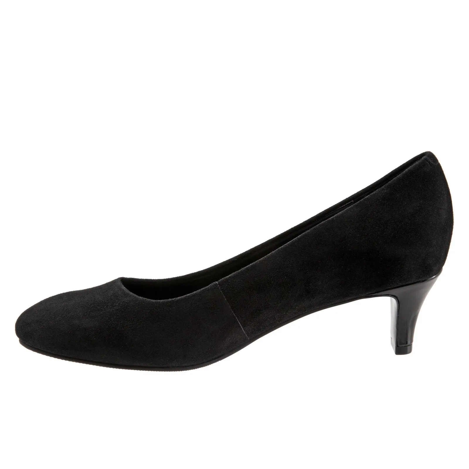Trotters Fab T1905-003 Womens Black Suede Slip On Pumps Heels Shoes Lace-Up Heels