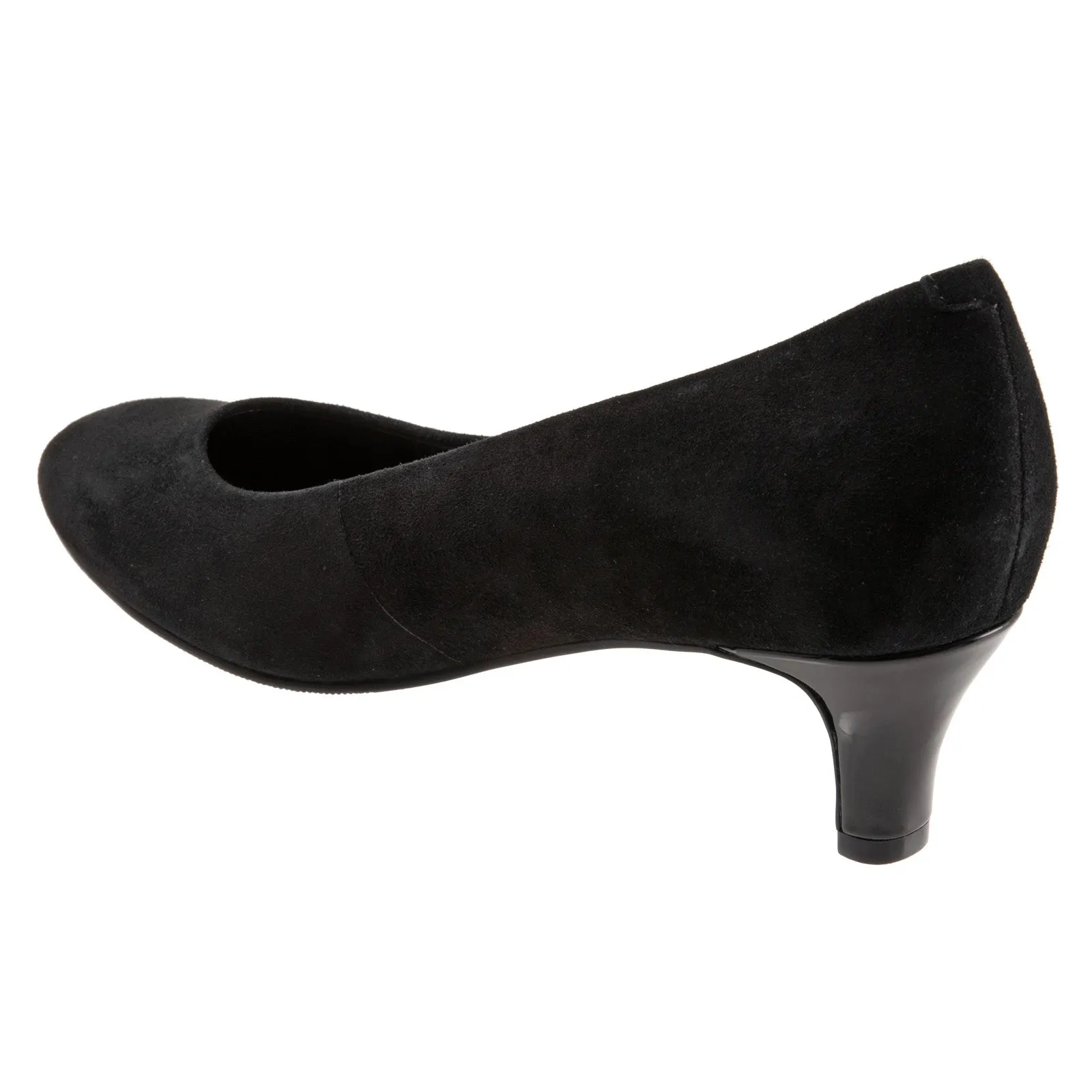 Trotters Fab T1905-003 Womens Black Suede Slip On Pumps Heels Shoes Indoor Soft Sole High Heels