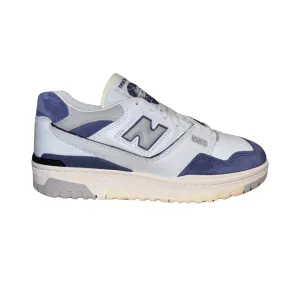 NEW BALANCE BB550BWG 550 RETRO HOOPS MN'S (Medium) White/Blue/Grey Leather, Synthetic & Mesh Basketball Shoes Extended Game Support Foot Agility