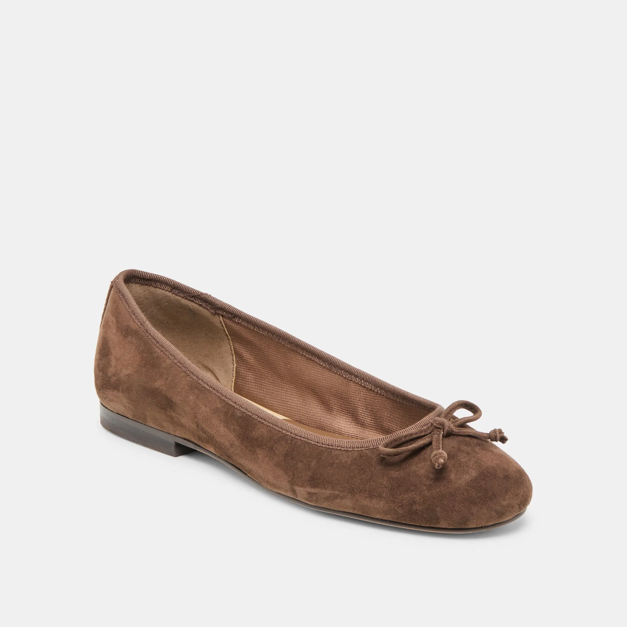 RITLA BALLET FLATS DK BROWN SUEDE Wave View Trendy Design