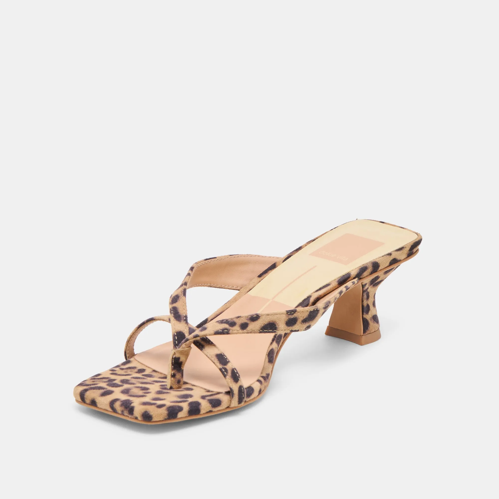 BREVEL HEELS DK LEOPARD PRINTED SUEDE Teddy Heel Boots Pink Stiletto Heels