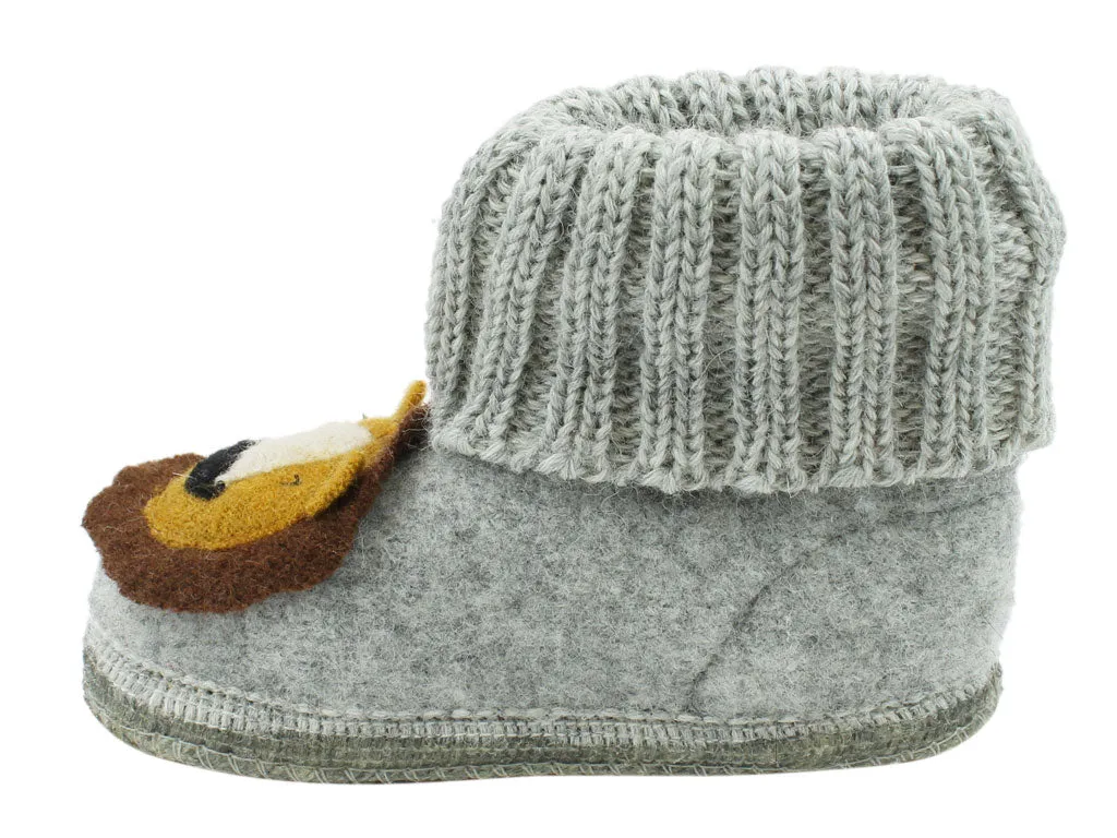 Haflinger Children's slippers Leo Grey Forest Path