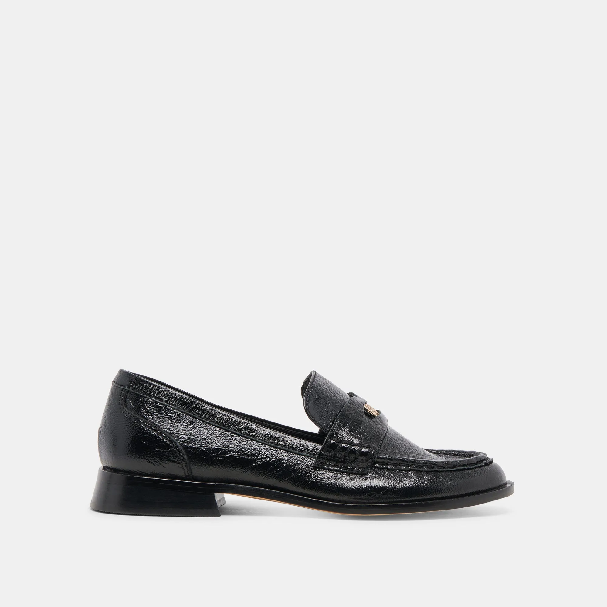 Patent Shine Pointed Toe HILLY LOAFERS MIDNIGHT COIN