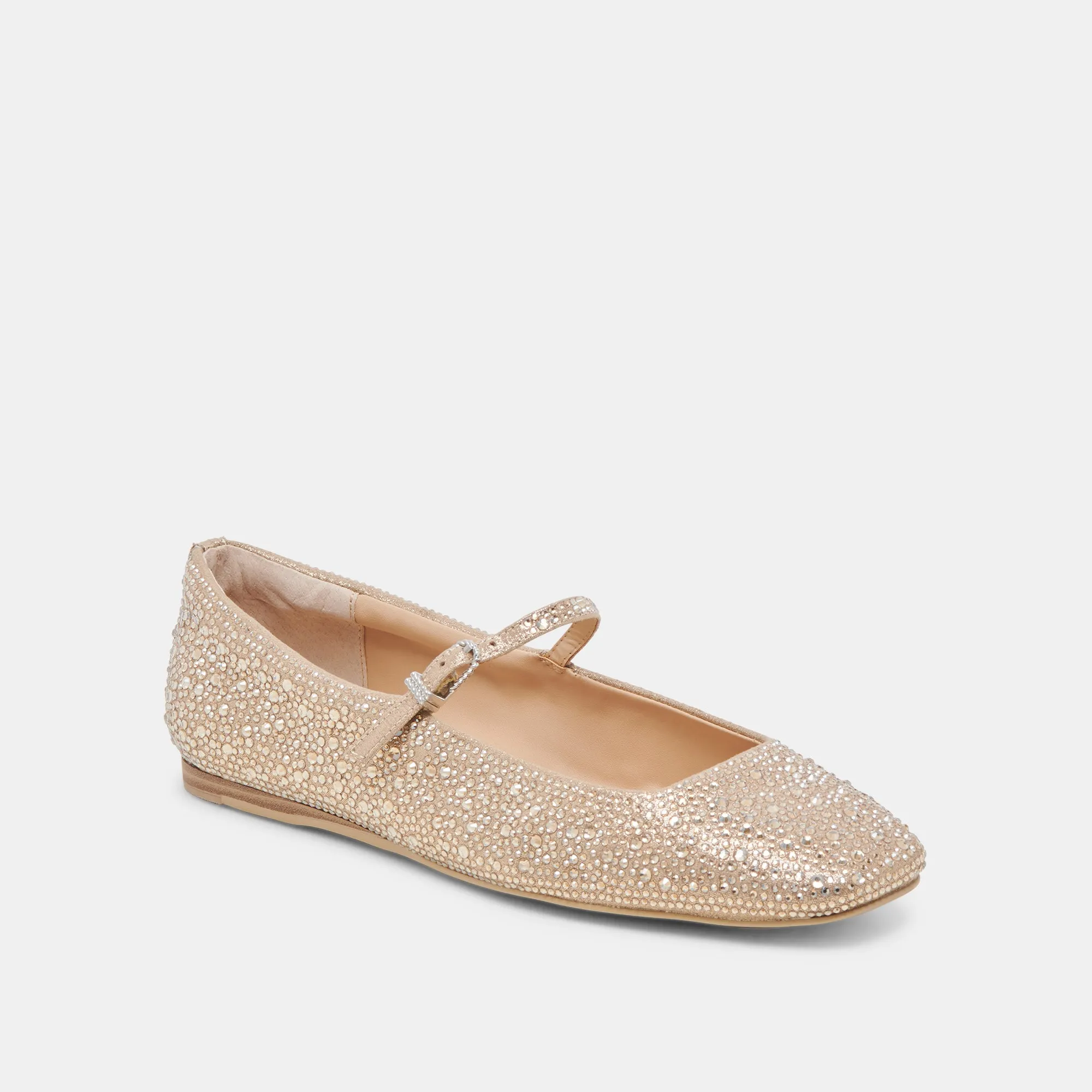 Flight Safe REYES CRYSTAL BALLET FLATS LIGHT GOLD CRYSTAL