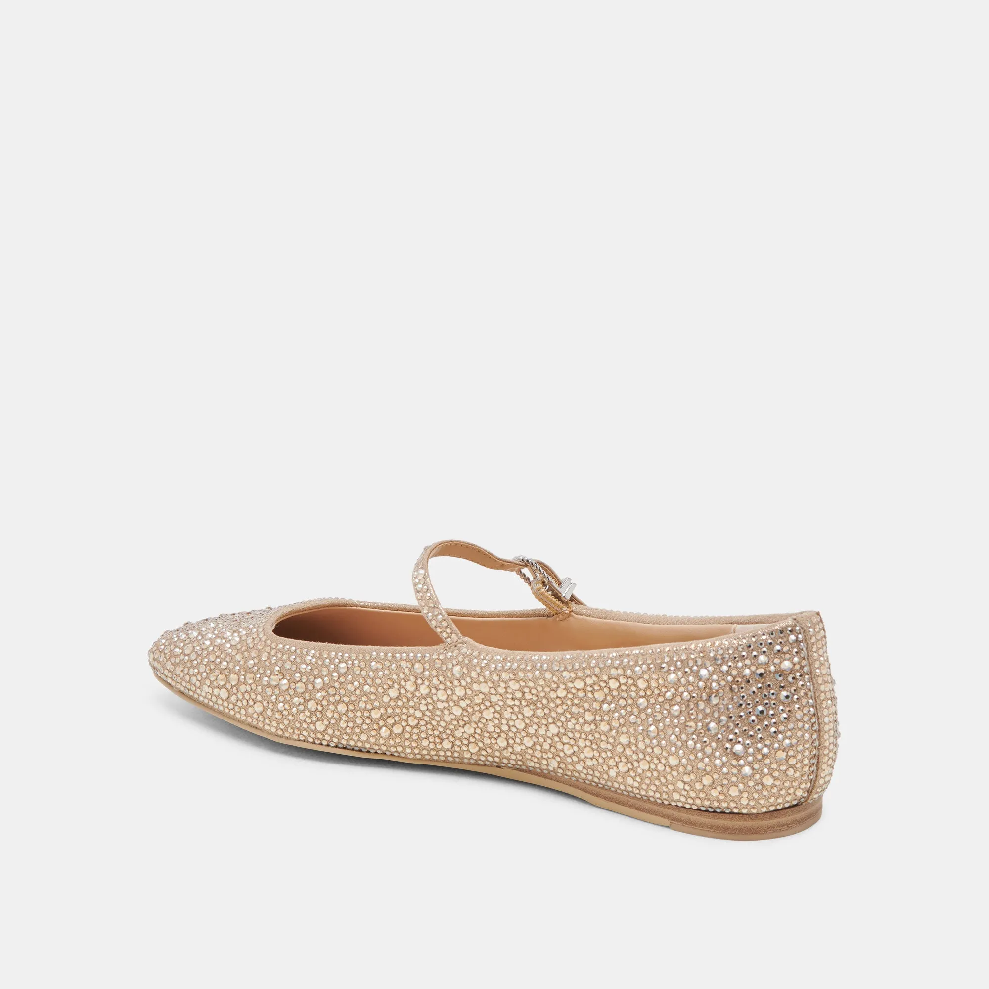 REYES CRYSTAL BALLET FLATS LIGHT GOLD CRYSTAL Work Wear