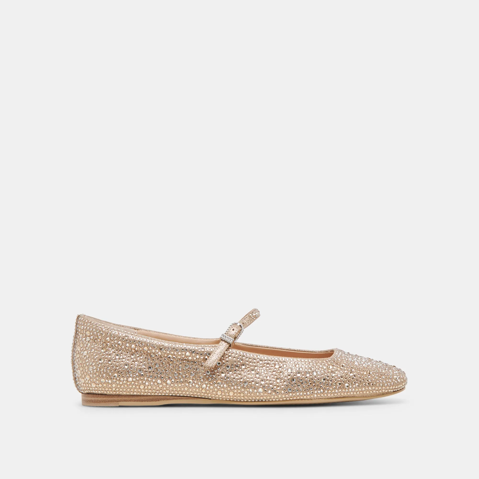 REYES CRYSTAL BALLET FLATS LIGHT GOLD CRYSTAL Look Out Flower Path