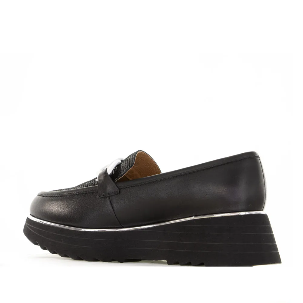 Penny Loafers ALFIE & EVIE HITCH BLACK LIZARD