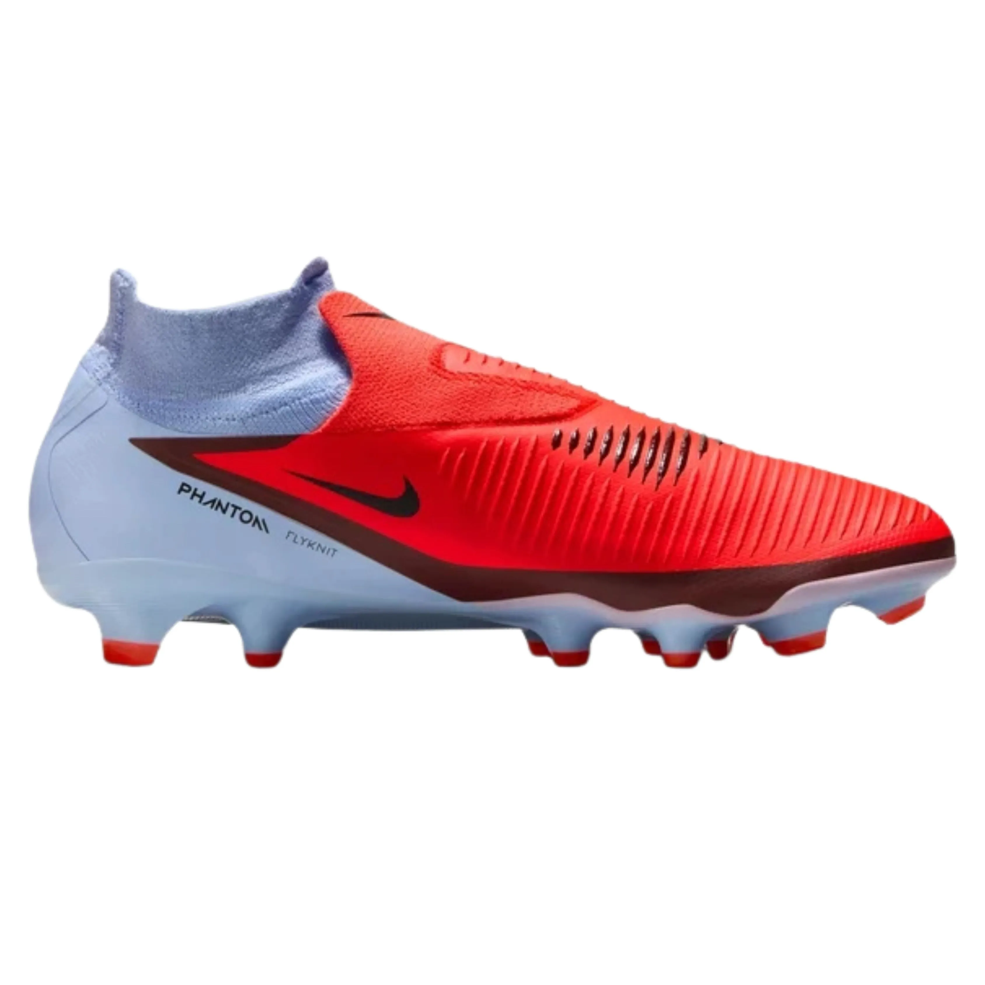Forward Sprint Adult Player Nike Phantom 6 High Pro Firm Ground Soccer Cleats (Royal Tint/Bright Crimson)