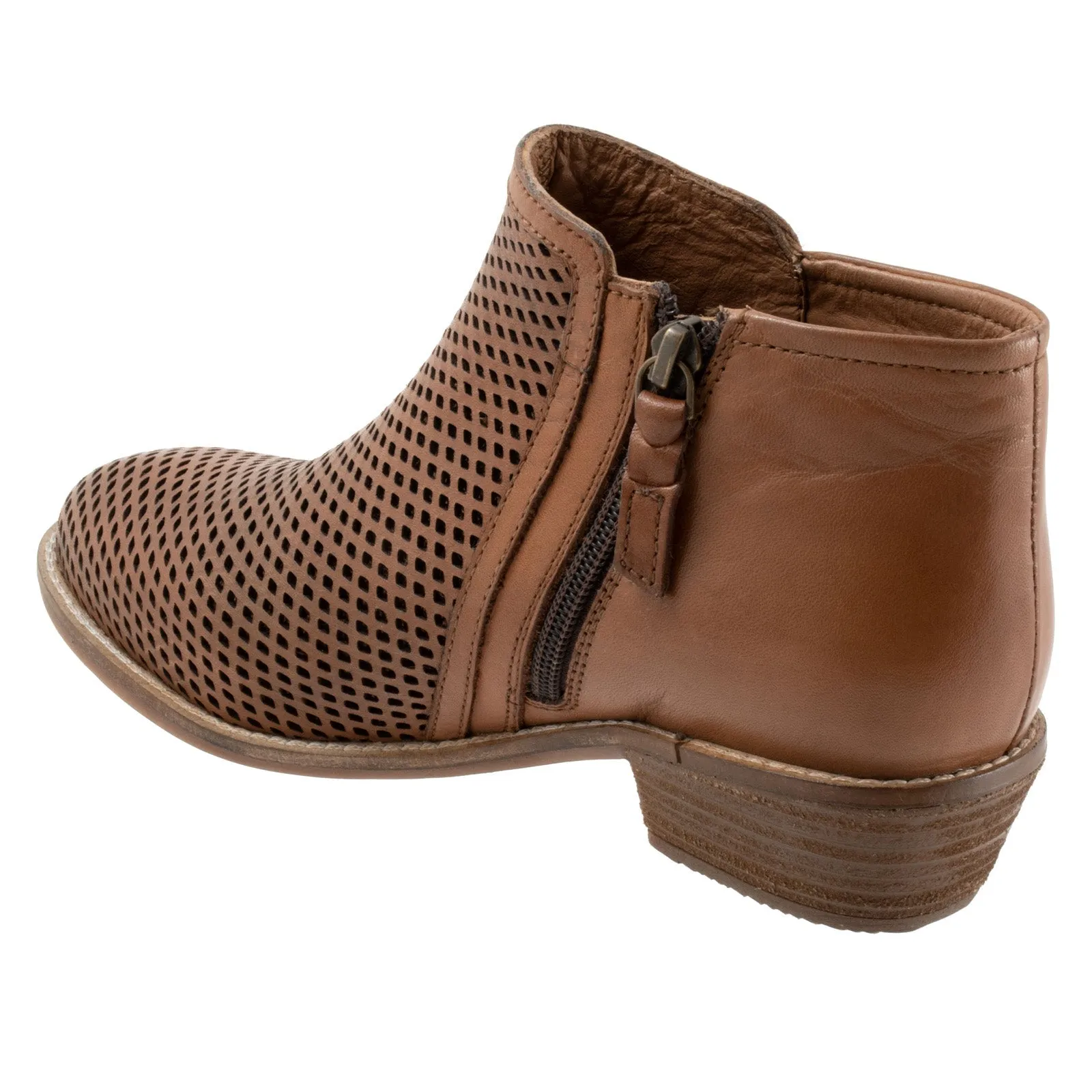 Anti-fungal Canvas Material Softwalk Rimini Perf S2315-215 Womens Brown Extra Wide Ankle & Booties Boots