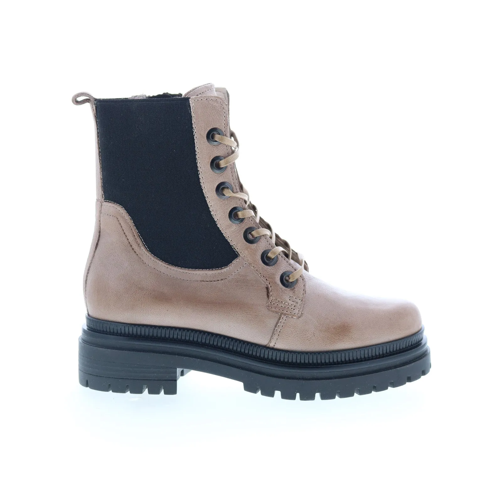 Miz Mooz Davie Womens Beige Leather Lace Up Casual Dress Boots Snow Activity Compact Build