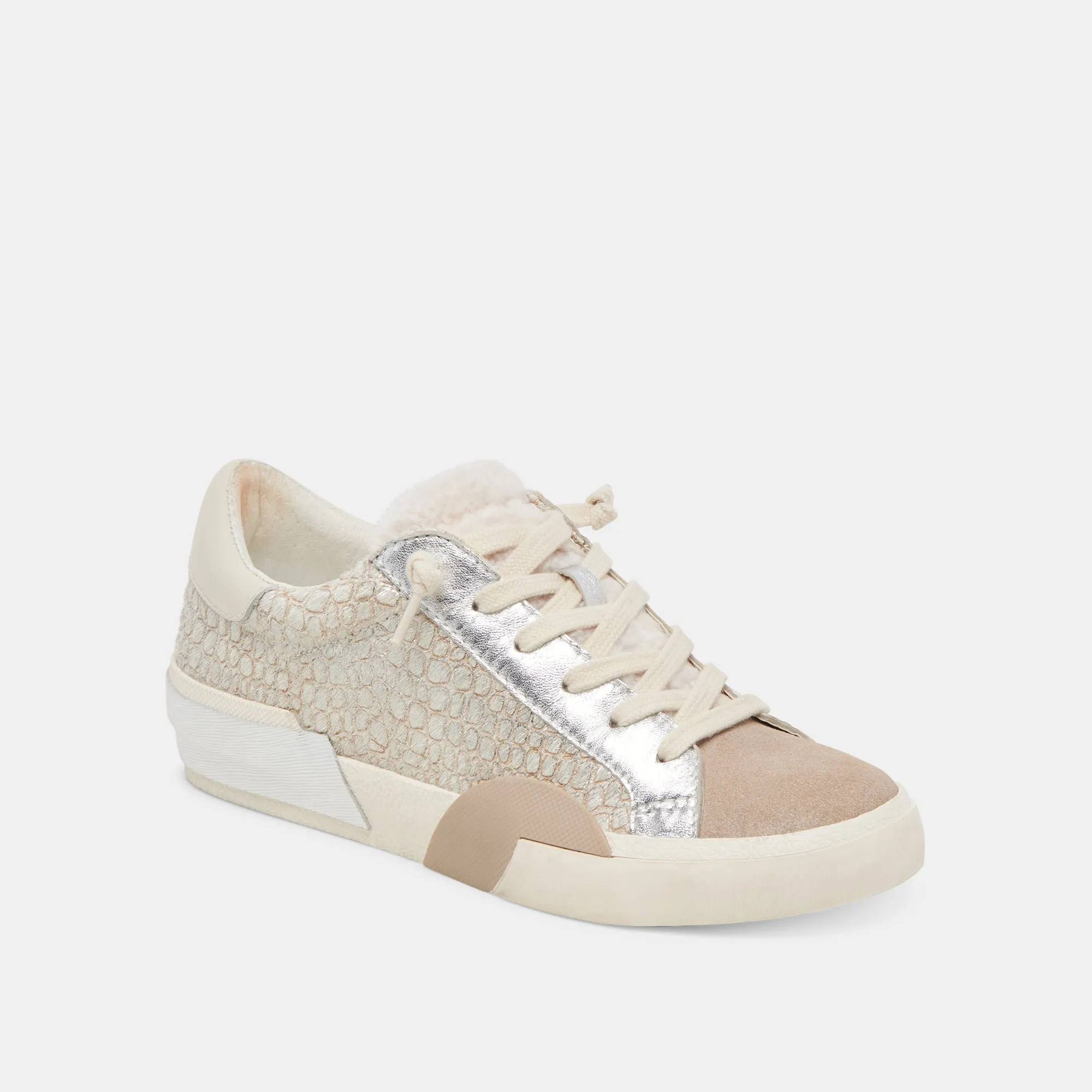 ZINA PLUSH SNEAKERS STONE CALF HAIR Flex Comfort