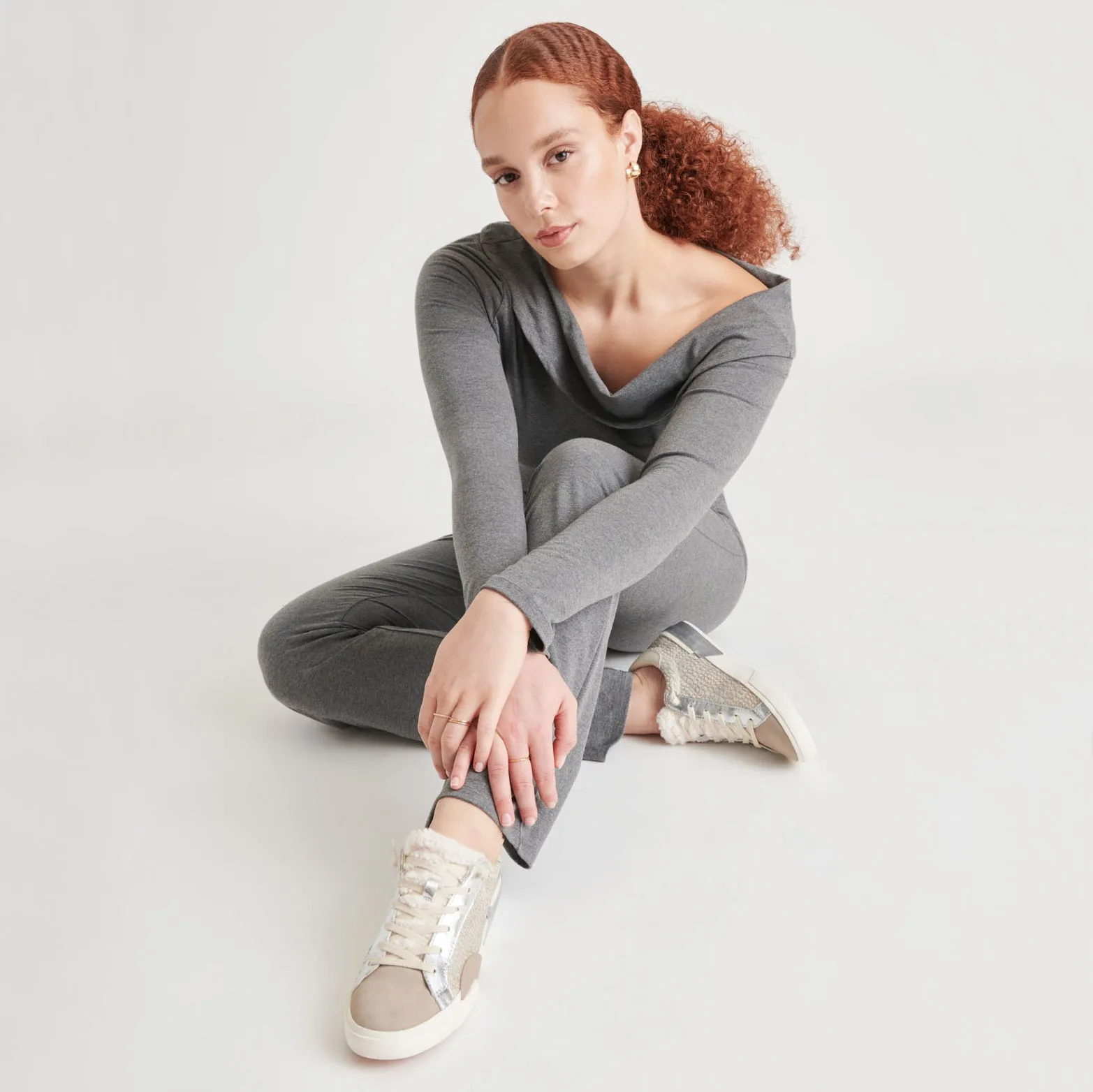 Classic Style ZINA PLUSH SNEAKERS STONE CALF HAIR