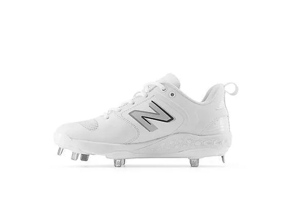 New Balance Women's VELO v3 Metal Fastpitch Softball Cleats - White with Rain Cloud - SMVELOW3 Unique ease Easy Walk