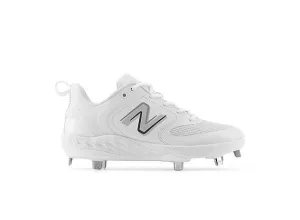 Performance Wear Mobility Focused New Balance Women's VELO v3 Metal Fastpitch Softball Cleats - White with Rain Cloud - SMVELOW3