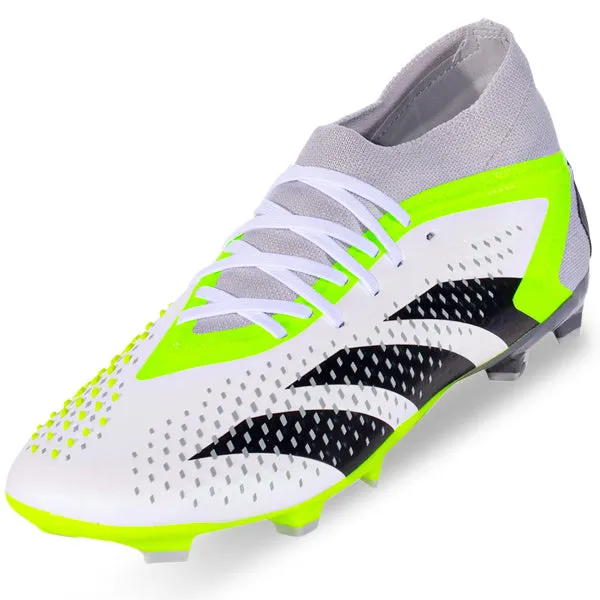 adidas Predator Accuracy.2 Firm Ground Soccer Cleats (White/Core Black/Lucid Lemon) Speed Burst Stability Boost