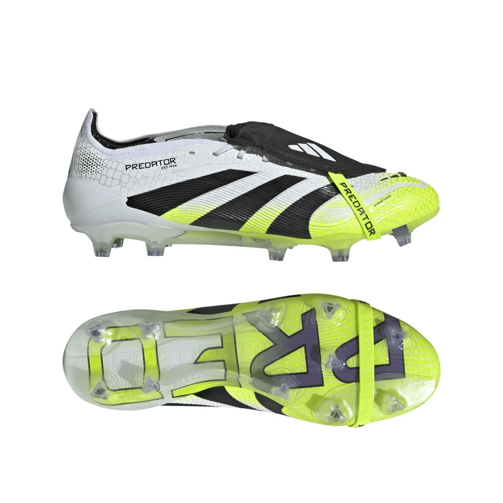 Adidas Predator Elite Fold-Over Tongue FG Football Boots (Cloud White/Core Black/Lucid Lemon) pool users' water shoes