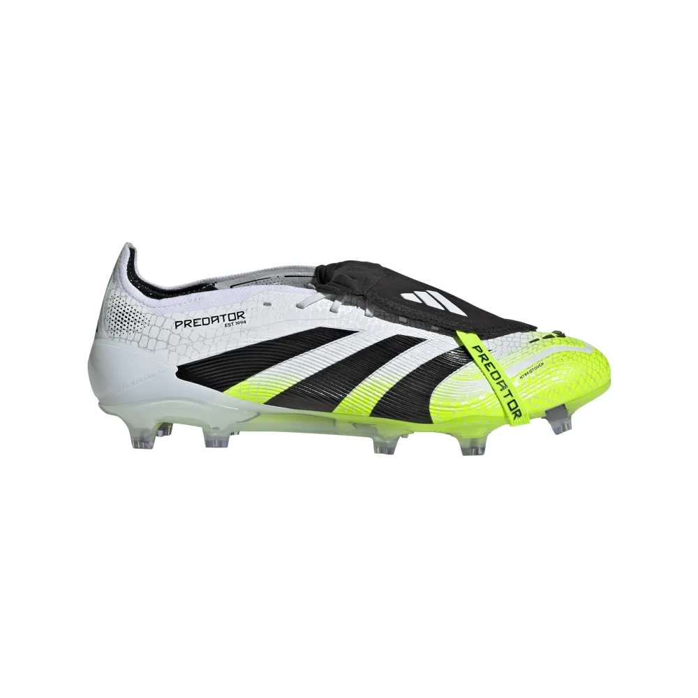 Adidas Predator Elite Fold-Over Tongue FG Football Boots (Cloud White/Core Black/Lucid Lemon) Fashion-forward flair