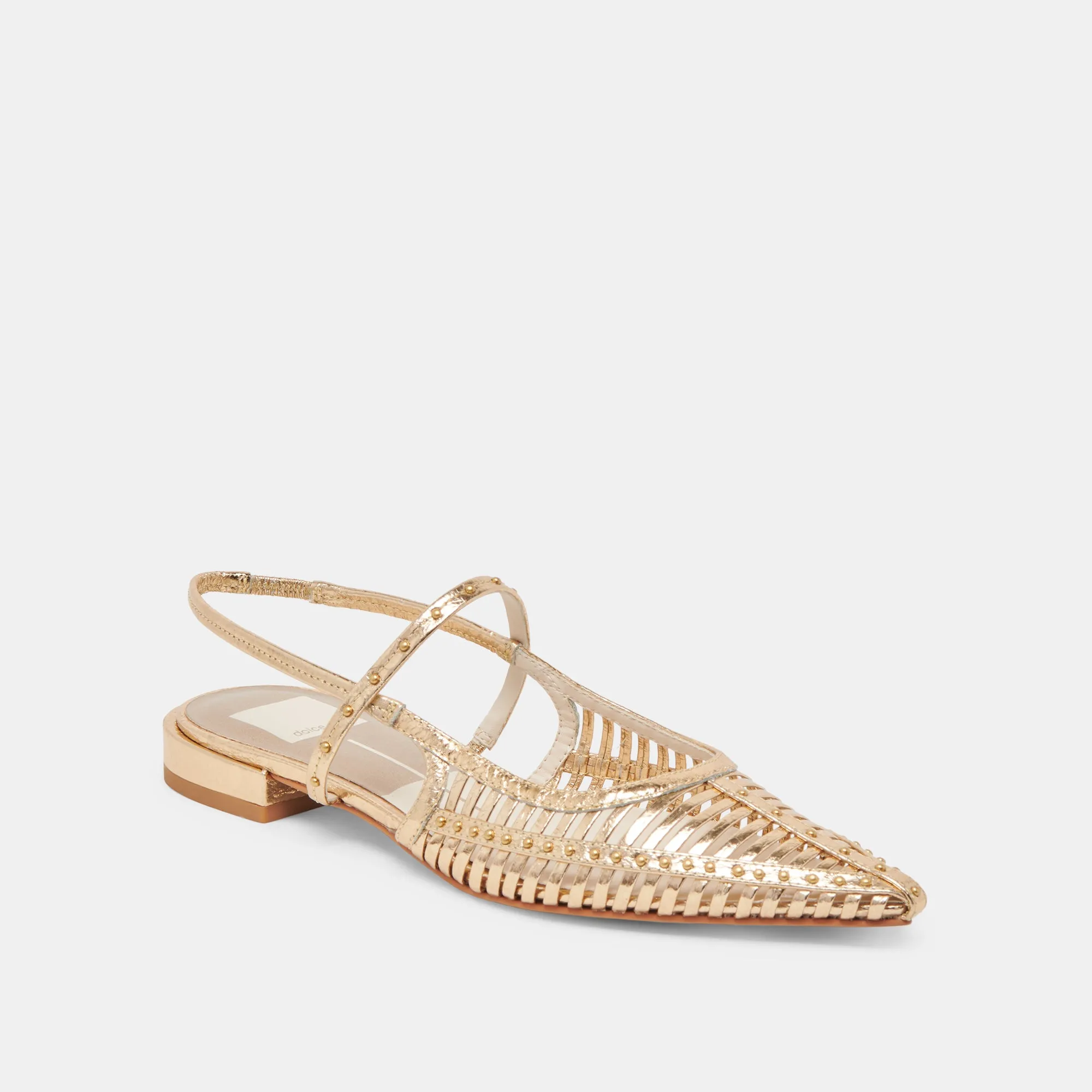 Soft Sole PHINLY FLATS GOLD DISTRESSED LEATHER
