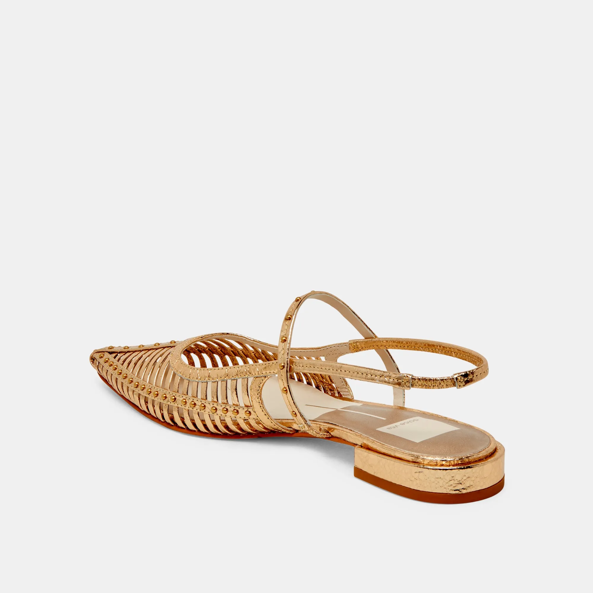 PHINLY FLATS GOLD DISTRESSED LEATHER Durable Craftsmanship Light Step