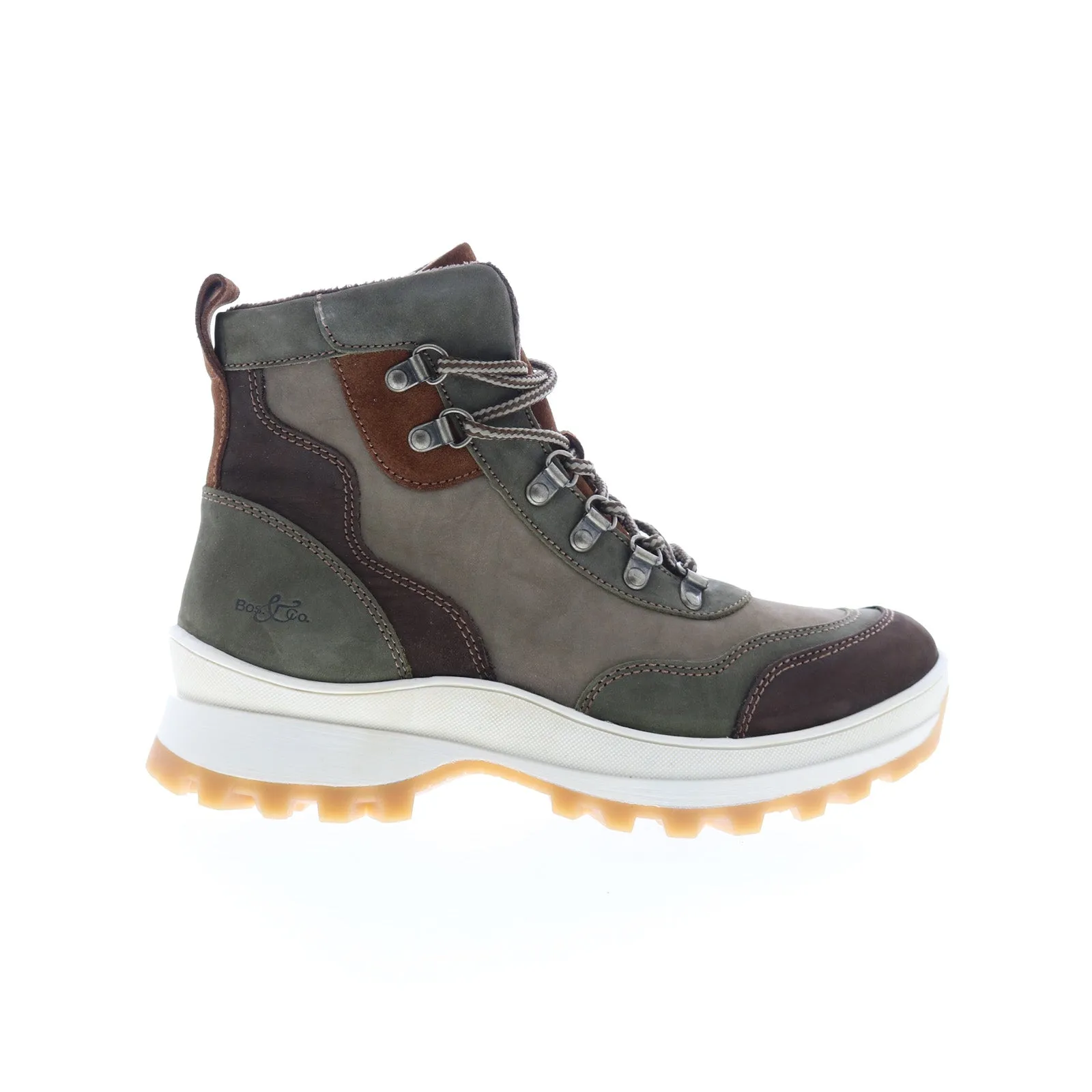 Bos. & Co. Deke Womens Brown Leather Lace Up Casual Dress Boots Dressy look Shock Absorbing