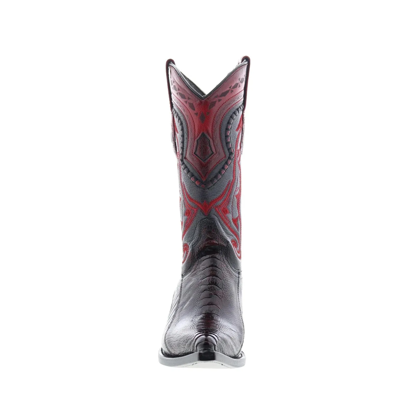 Los Altos 3X Toe Ostrich Leg 9530518 Mens Burgundy Wide Cowboy Western Boots Stain Resistant