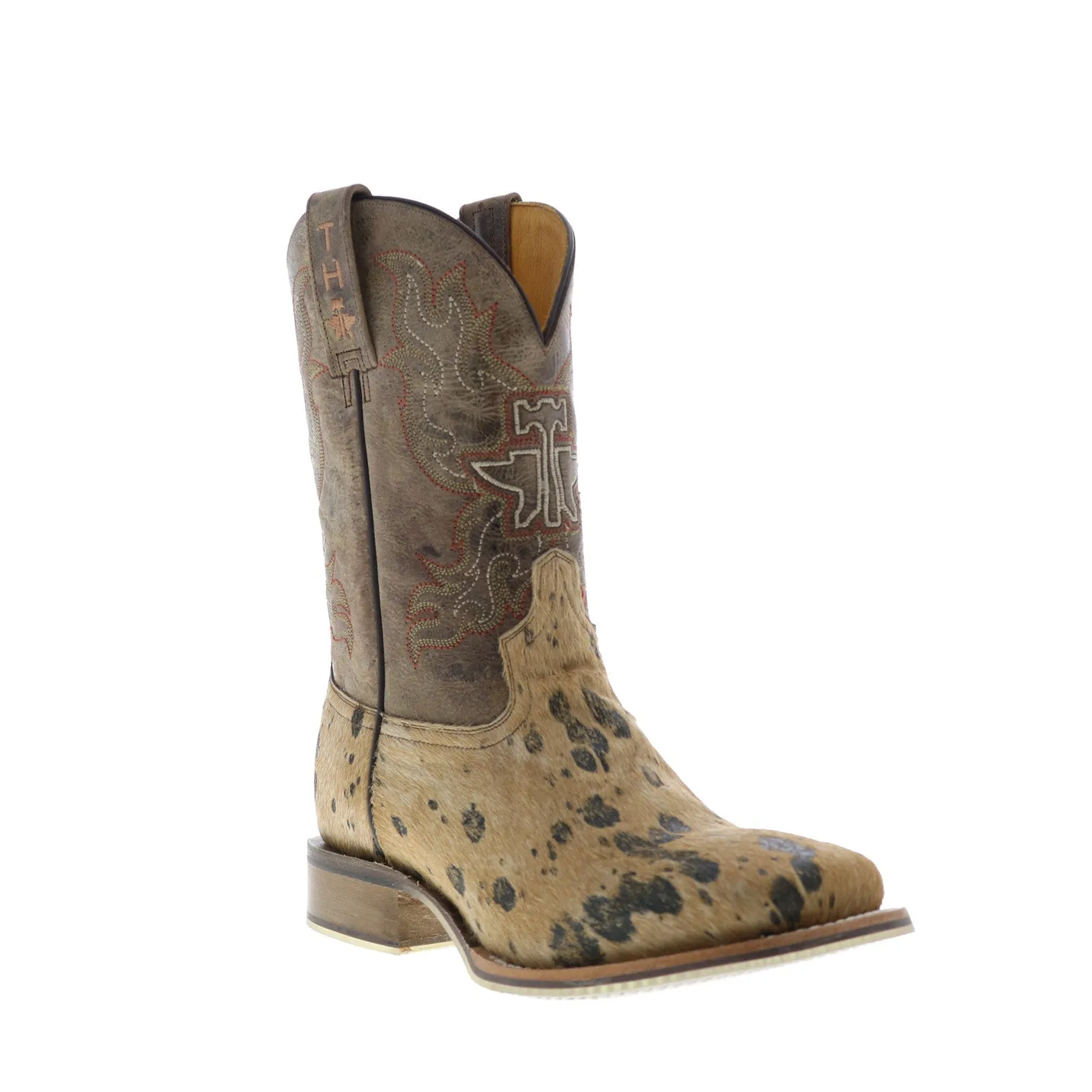 Adjustable Straps Tin Haul Hairston Buffalo Sole Mens Brown Leather Cowboy Western Boots