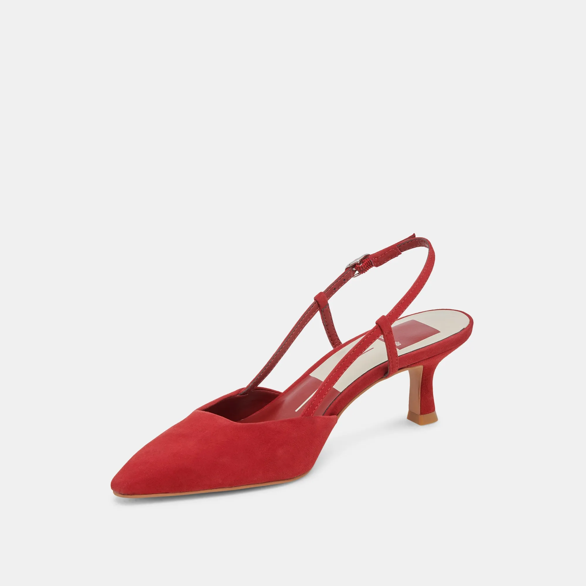 ODELA WIDE HEELS CRIMSON SUEDE Party Heels for Women