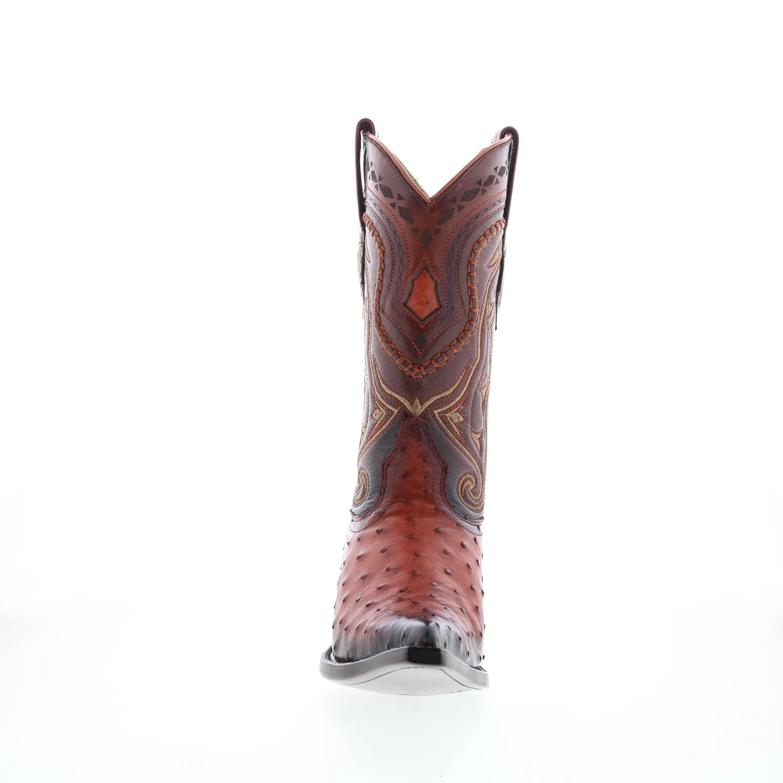 Los Altos 3X Toe Ostrich 9530357 Mens Brown Wide Cowboy Western Boots Flexible Design
