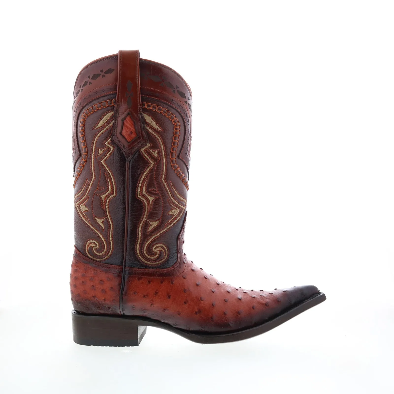 Los Altos 3X Toe Ostrich 9530357 Mens Brown Wide Cowboy Western Boots Dry Comfort Breathable Material