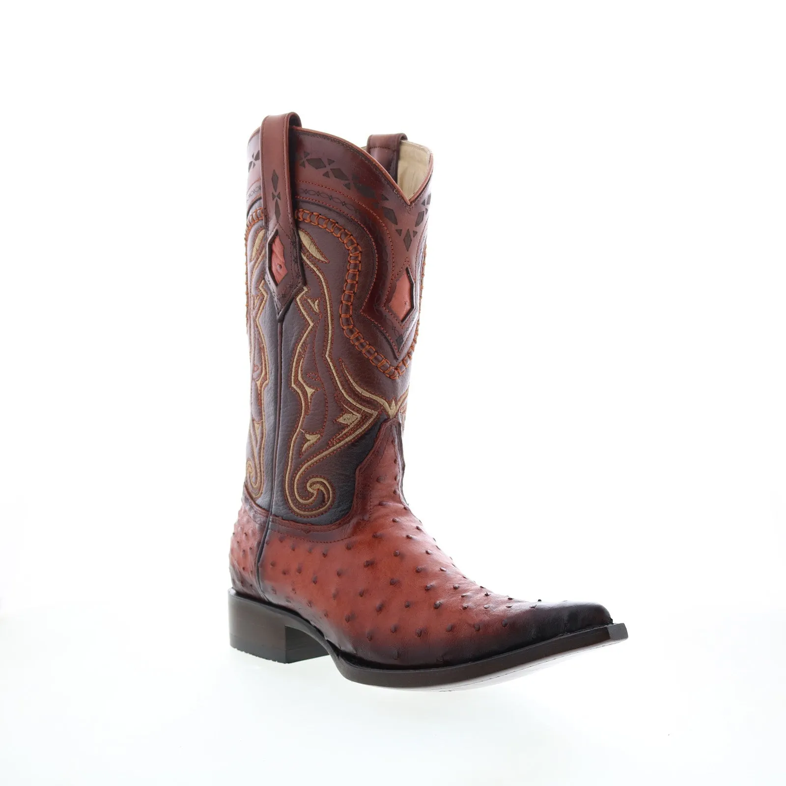 All-Terrain Use Thermal Barrier Los Altos 3X Toe Ostrich 9530357 Mens Brown Wide Cowboy Western Boots
