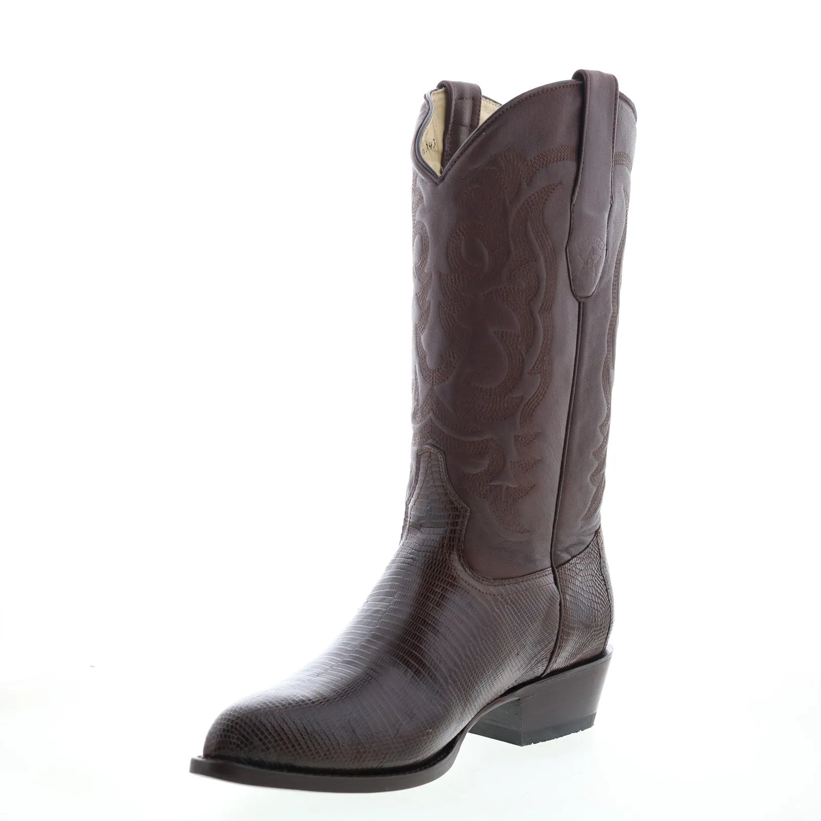Los Altos J-Toe Ring Lizard 990607 Mens Brown Wide Cowboy Western Boots Outdoor Hiking Comfortable Feel