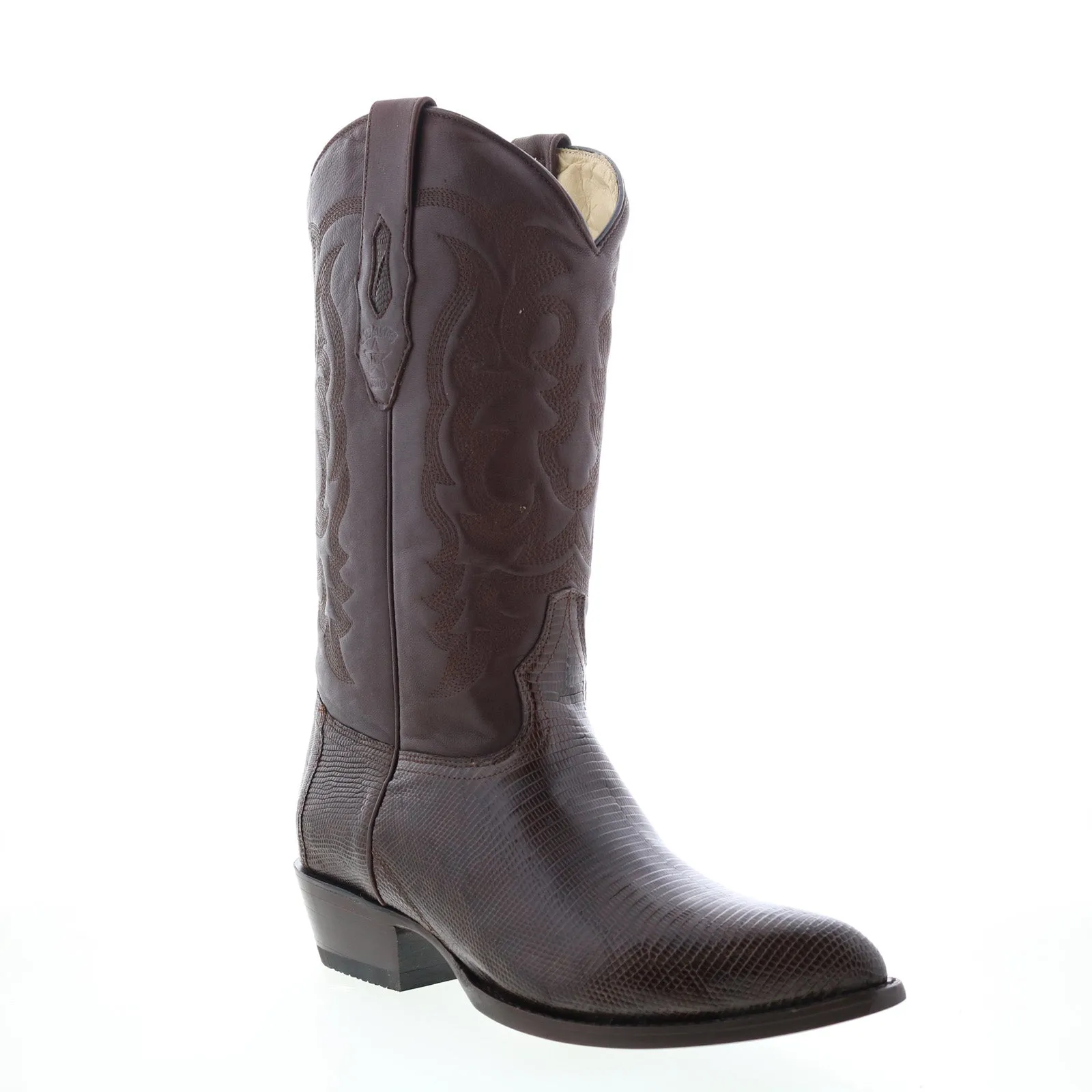 Cold Weather Los Altos J-Toe Ring Lizard 990607 Mens Brown Wide Cowboy Western Boots