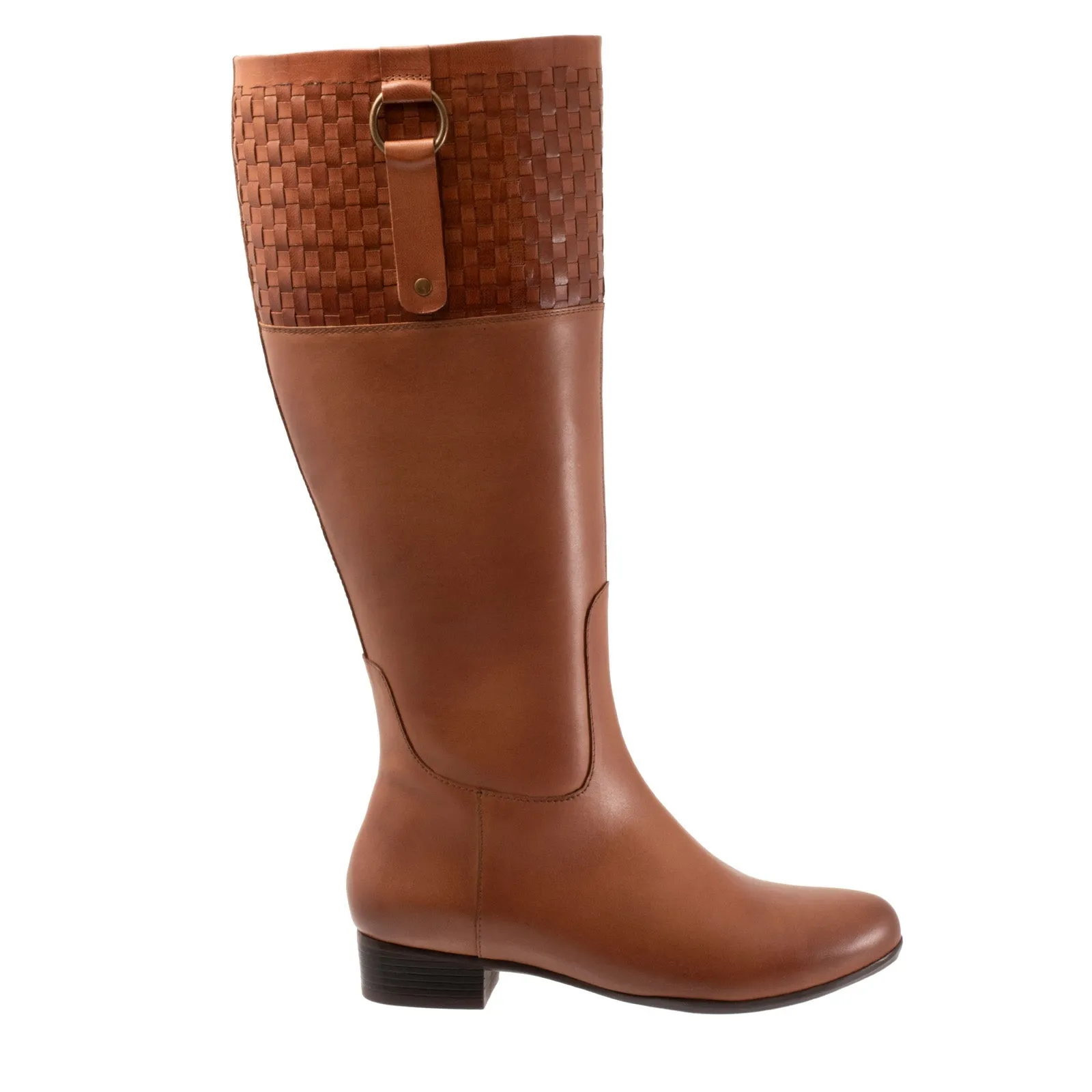 Trotters Morgan T2262-215 Womens Brown Leather Zipper Knee High Boots Modern Appeal