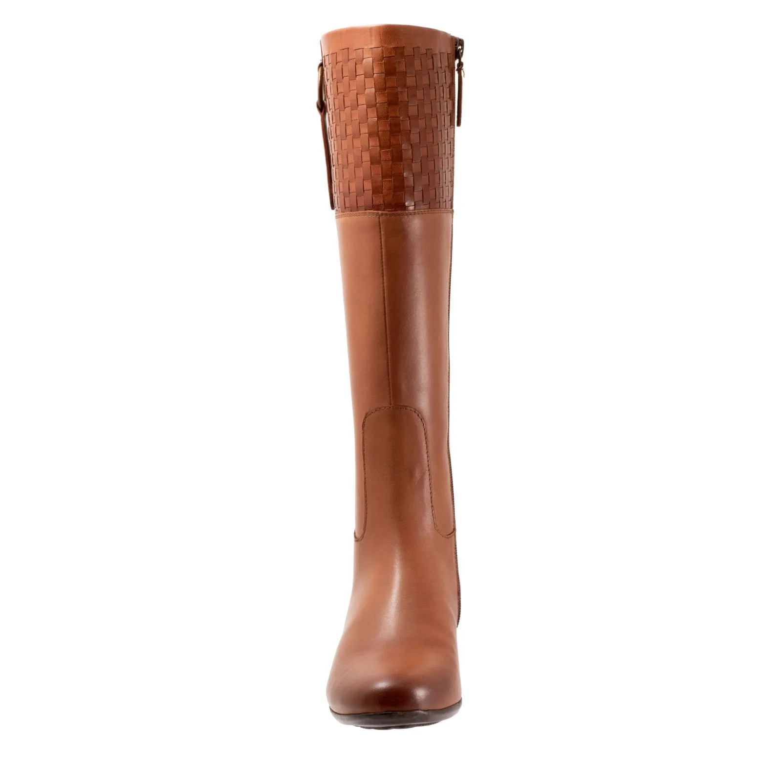 Rough Ground Trotters Morgan T2262-215 Womens Brown Leather Zipper Knee High Boots