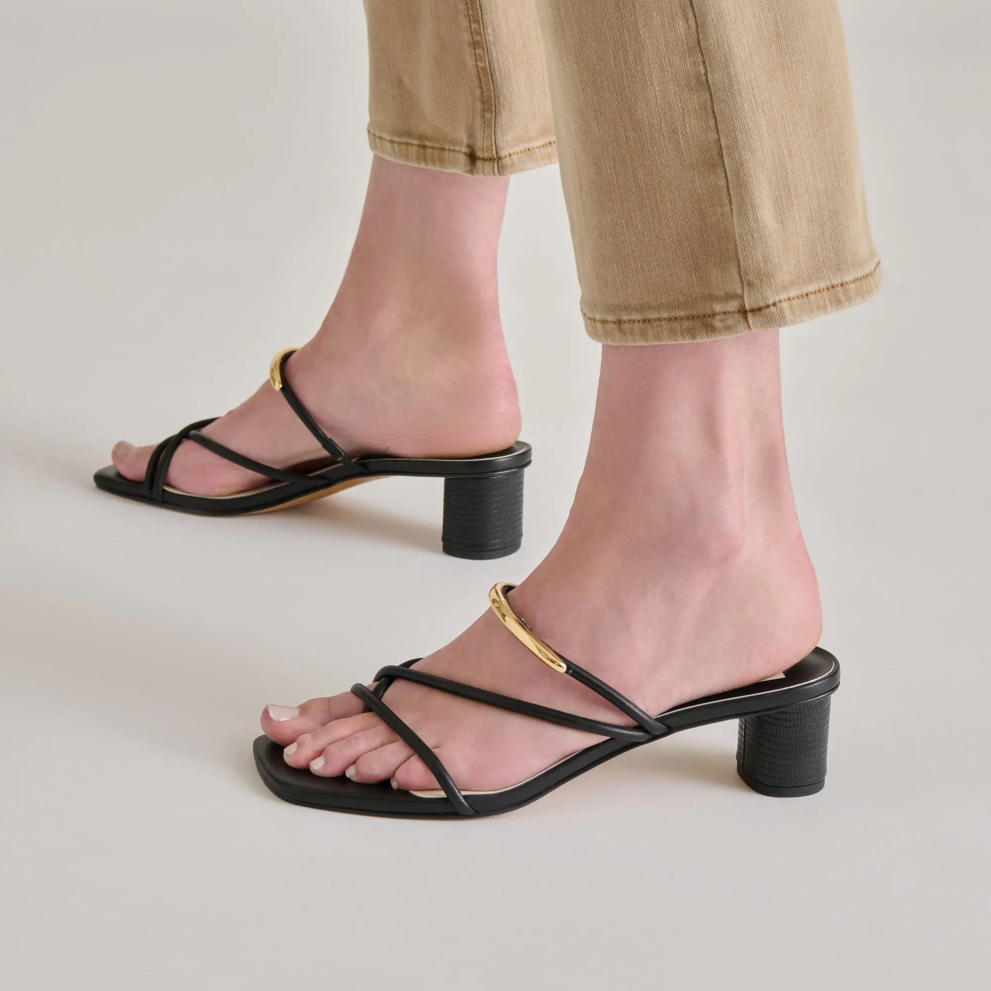 Soft Memory Foam Heels NAIRA HEELS BLACK LEATHER