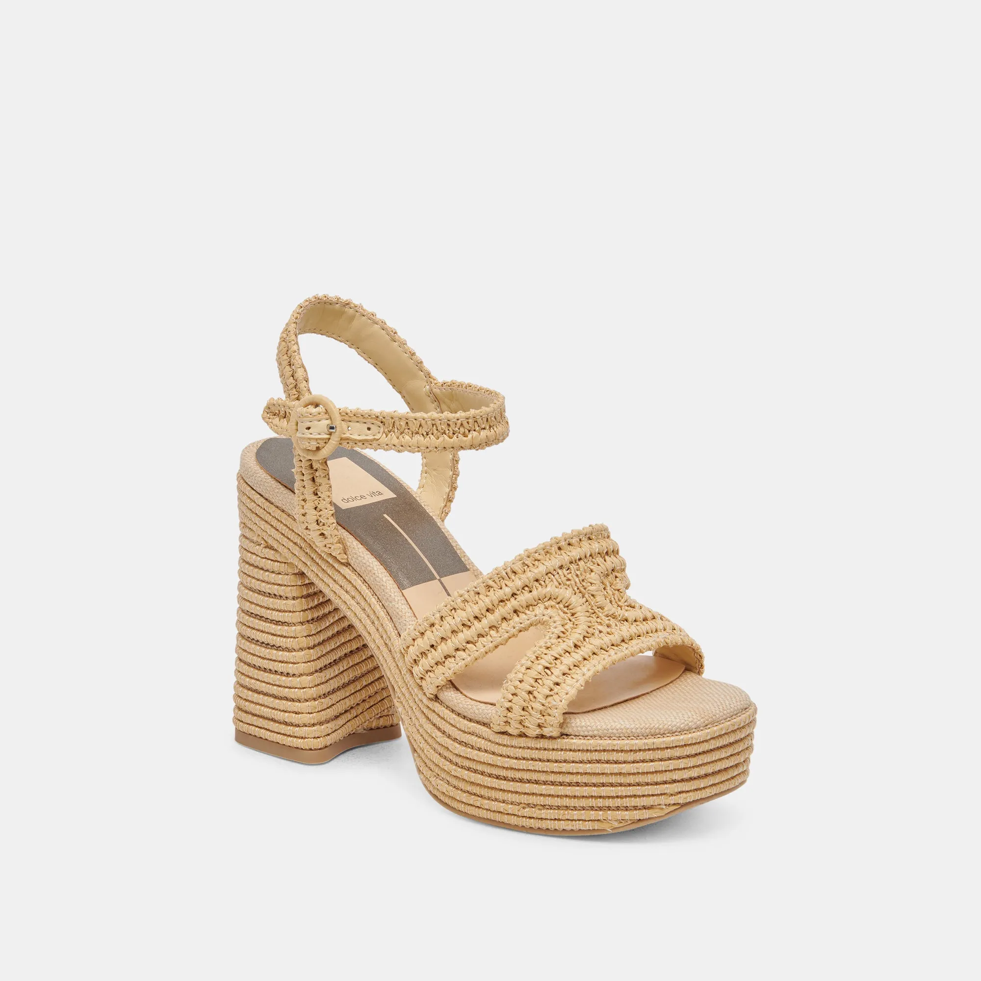 LACYE HEELS NATURAL WOVEN Leather Upper Wide toe box