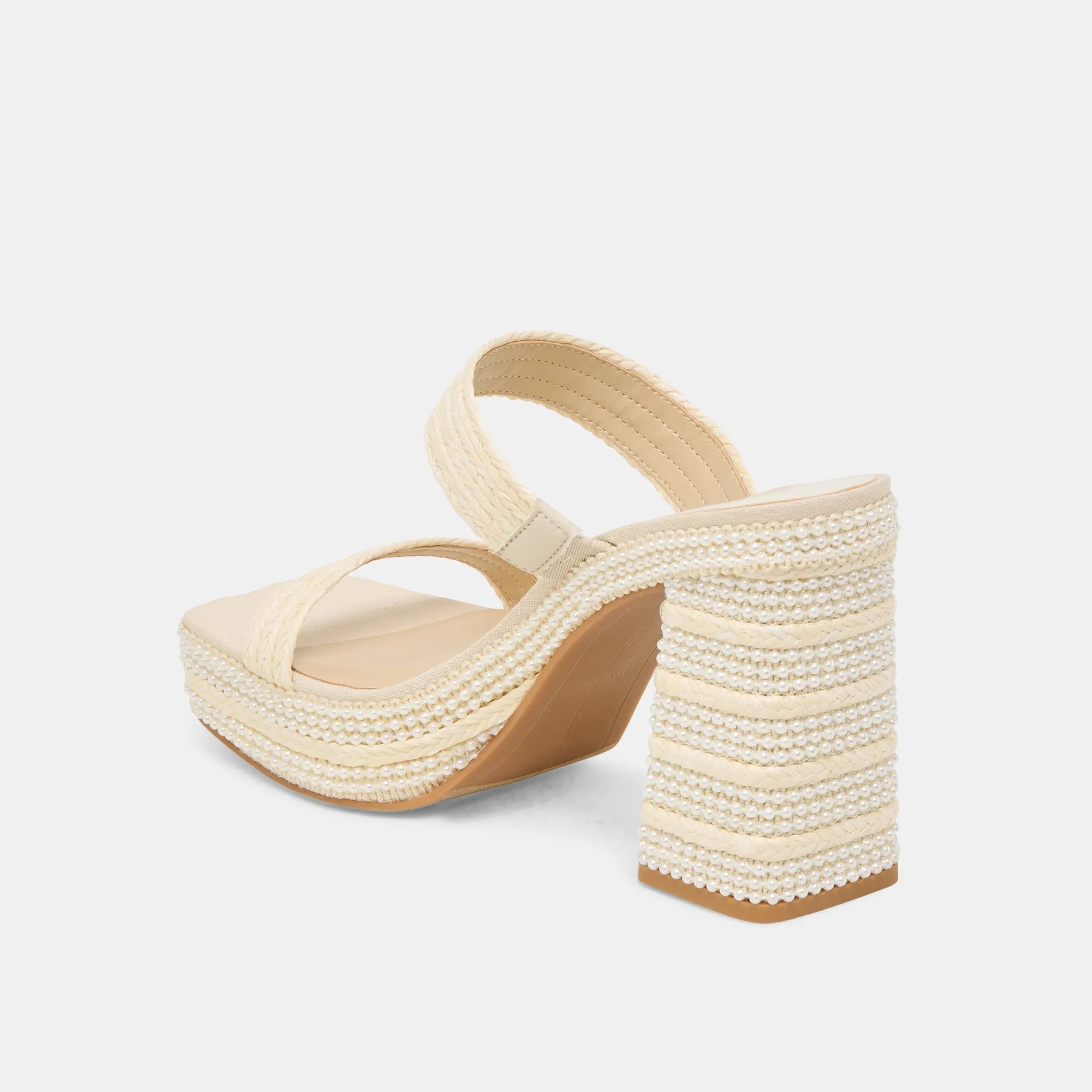 ALIYA PEARL HEELS VANILLA RAFFIA Easy Choice Beach Mode