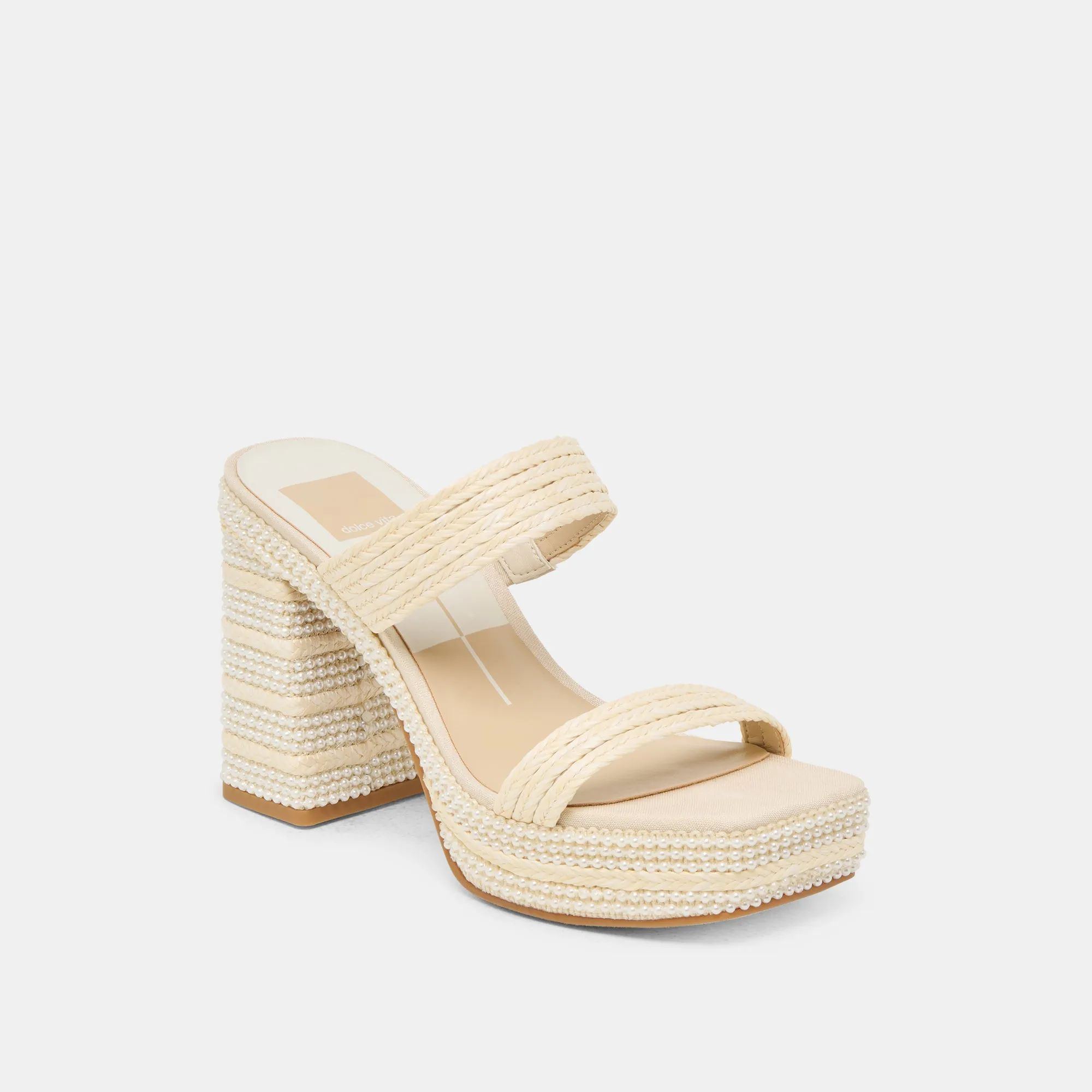 Cool Surface ALIYA PEARL HEELS VANILLA RAFFIA