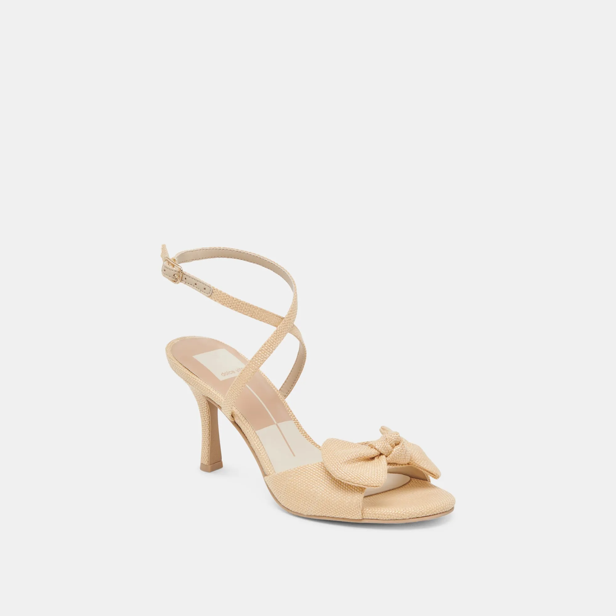 Party Shoes with Heels Lightweight Design LORISA HEELS NATURAL WOVEN RAFFIA