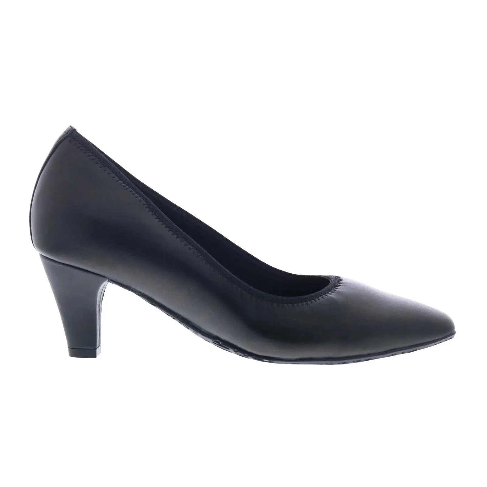 Ros Hommerson Karat 75069-10 Womens Black Leather Pumps Heels Shoes Chic Pumps