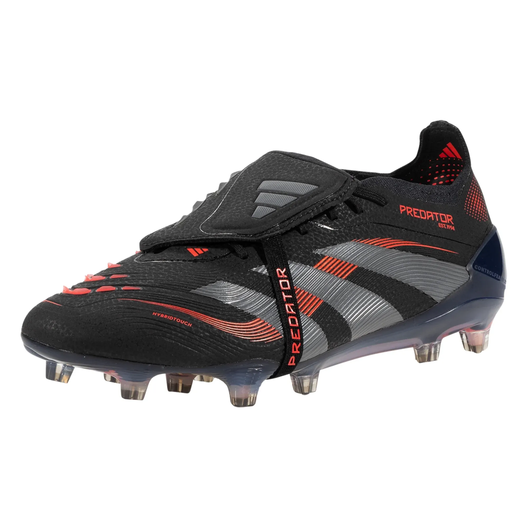 adidas Predator Elite FT FG Soccer Cleats (Black/Grey/Lucid Red) Speed Grip Agility Moves
