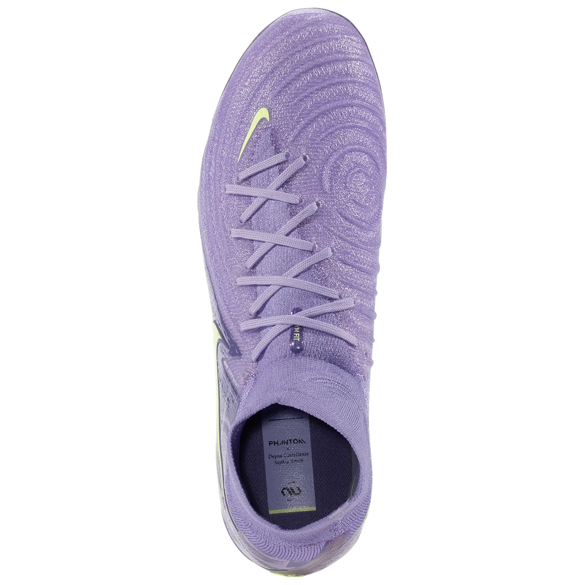 Nike United Phantom Luna II Elite FG Soccer Cleats (Purple Agate/Barely Volt) Compact Build Ventilated Mesh