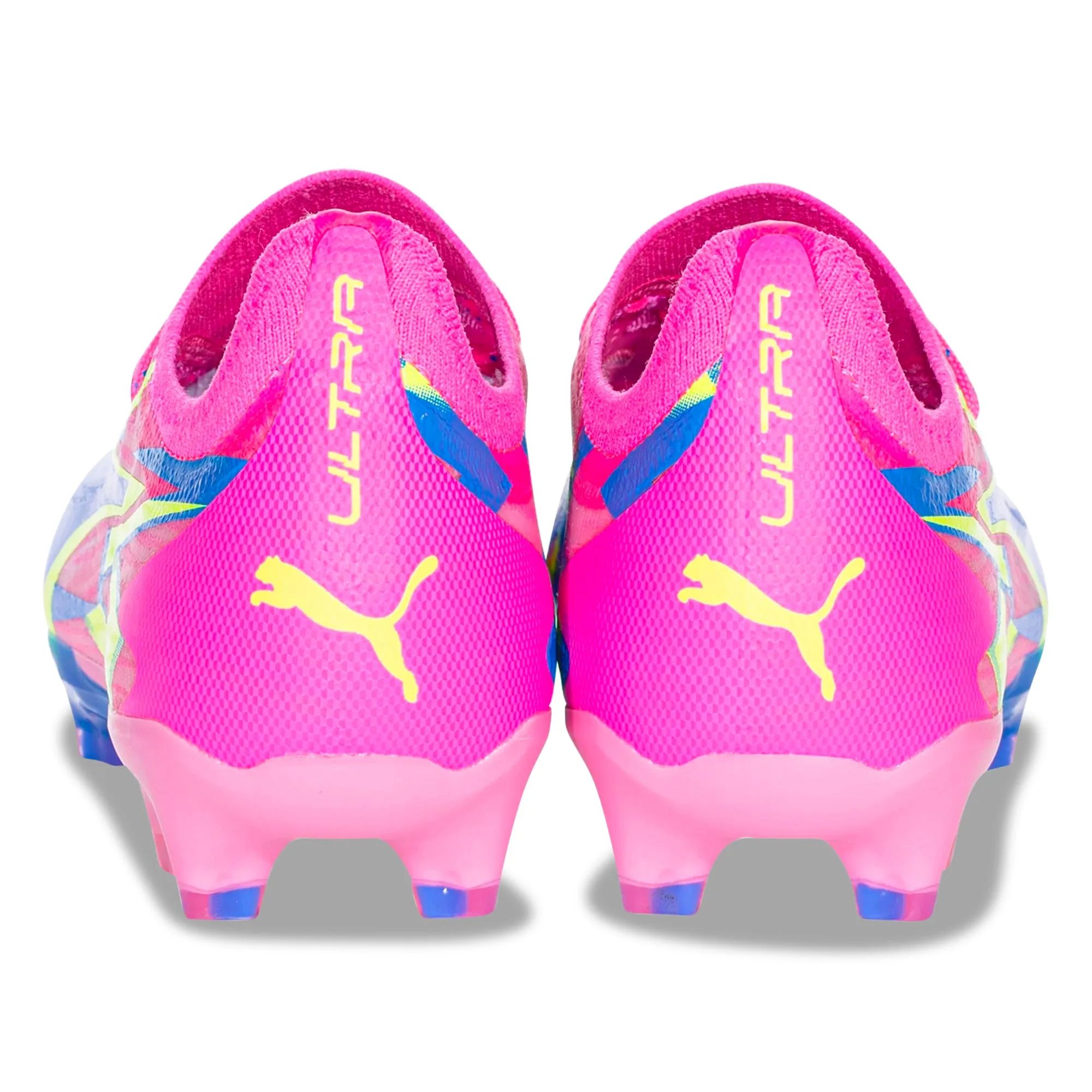 Puma Ultra Ultimate Energy FG/AG Soccer Cleats (Pink/Ultra Blue/Yellow Alert) Sunny Day precision strike